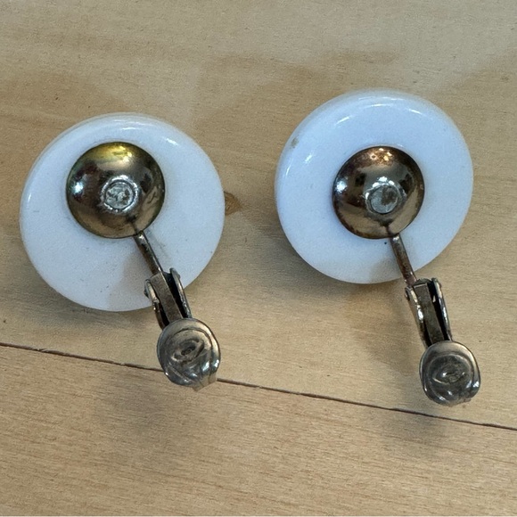 Vintage Retro Earrings Geometric Clip On Earrings 1980s Glow Acrylic - Picture 5 of 7